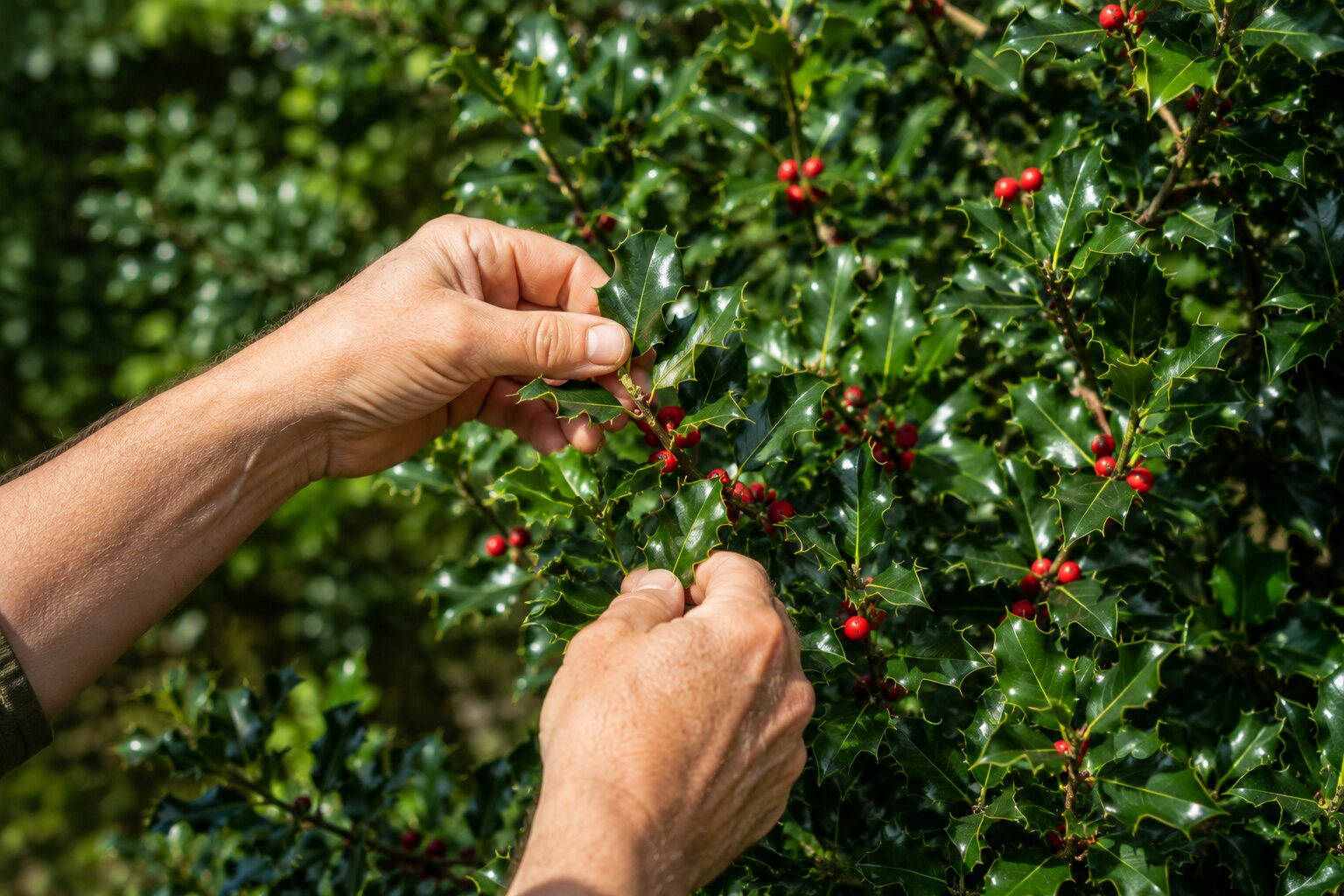 evergreen foliage protected by anti desiccant spray