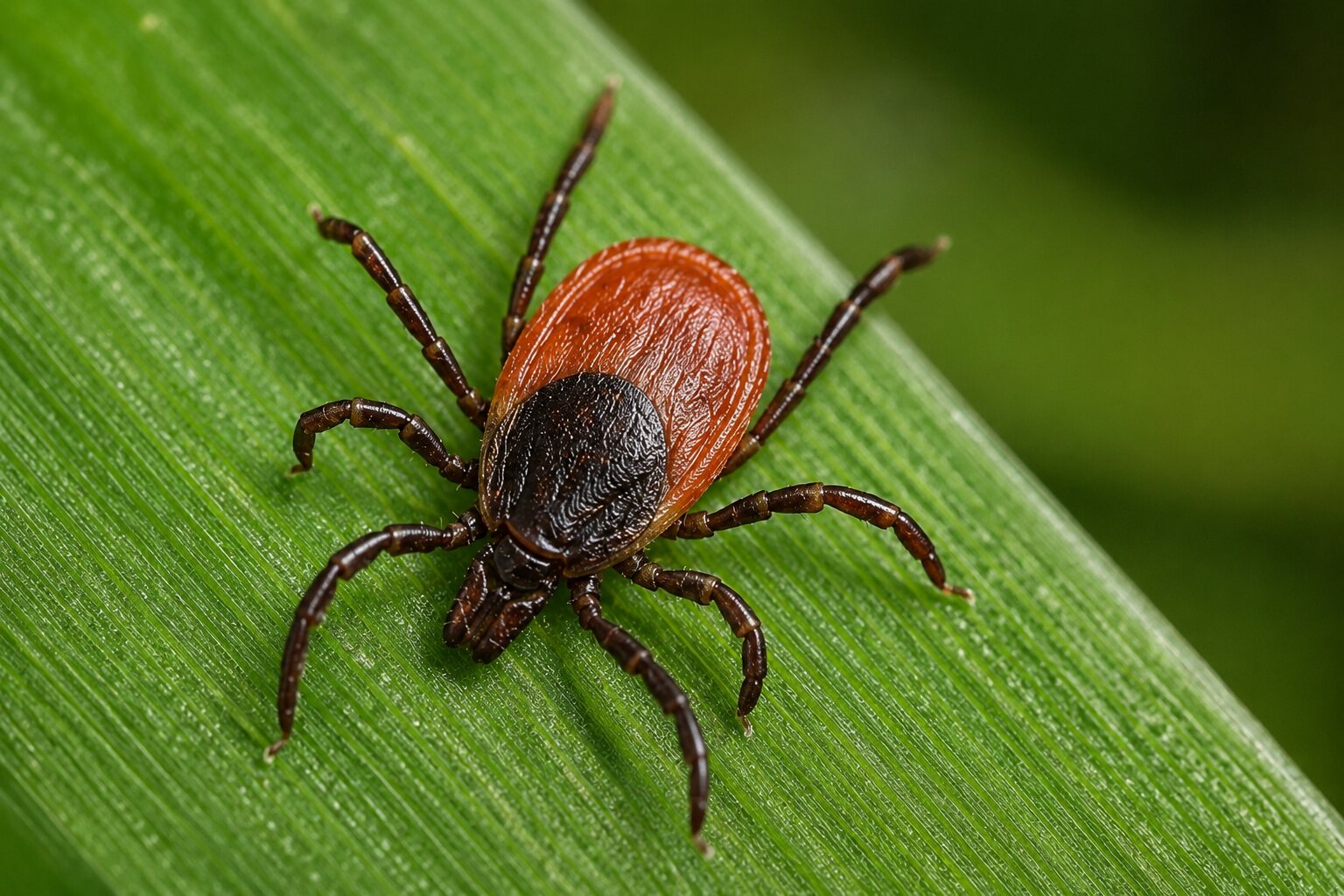 Blacklegged (deer) tick — Ixodes scapularis — close up