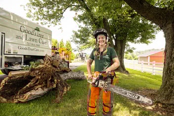 happy tree care employee