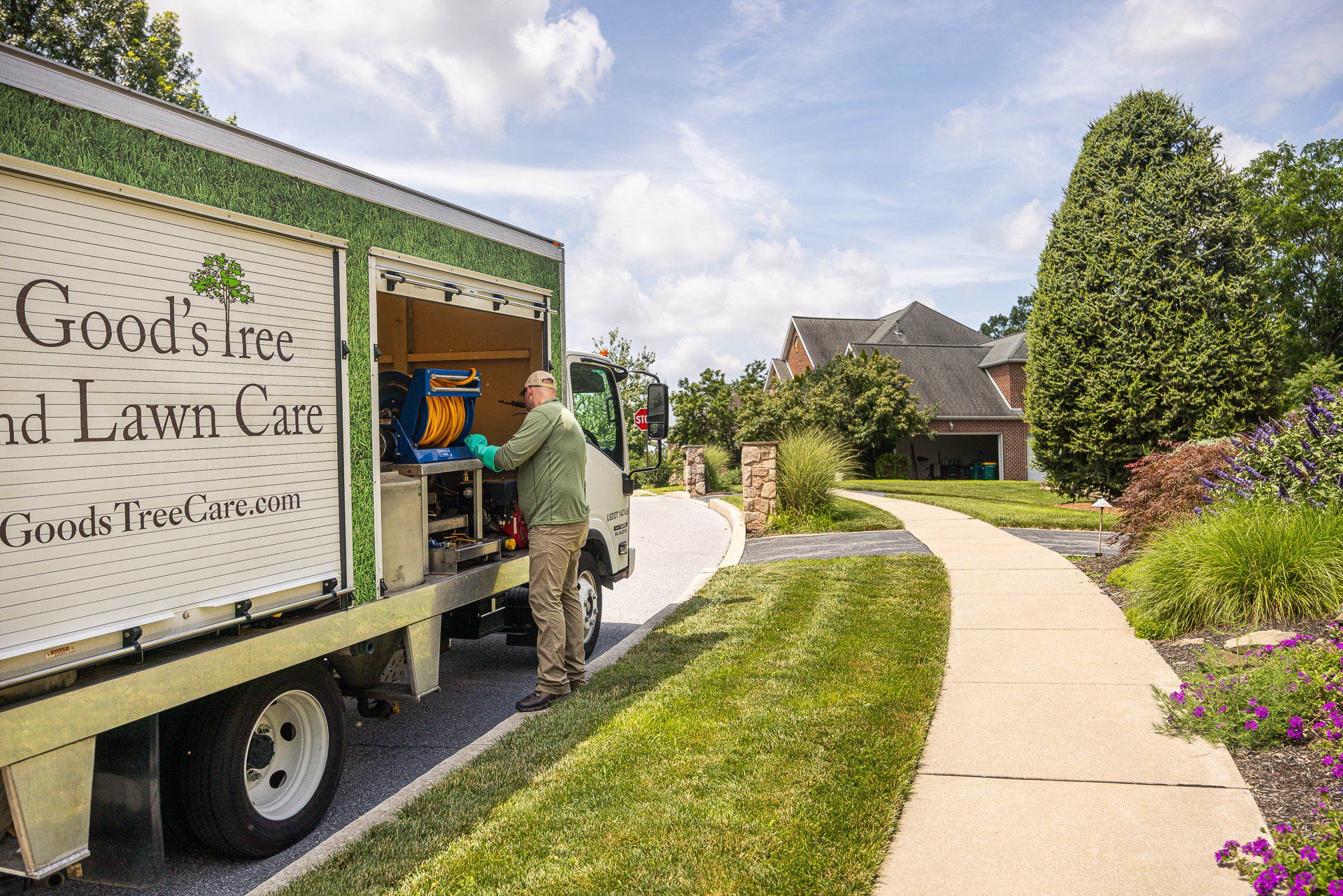 plant health care technician spray truck prepping