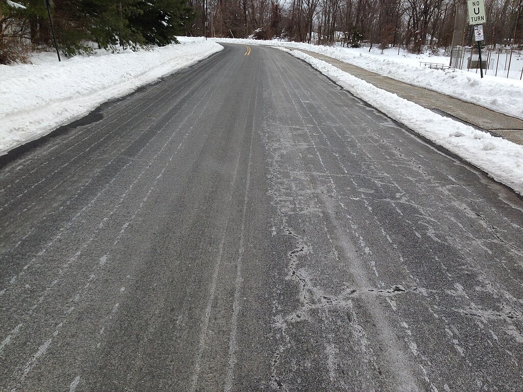 winter road treatments include salt that can spray onto plants by the roadside