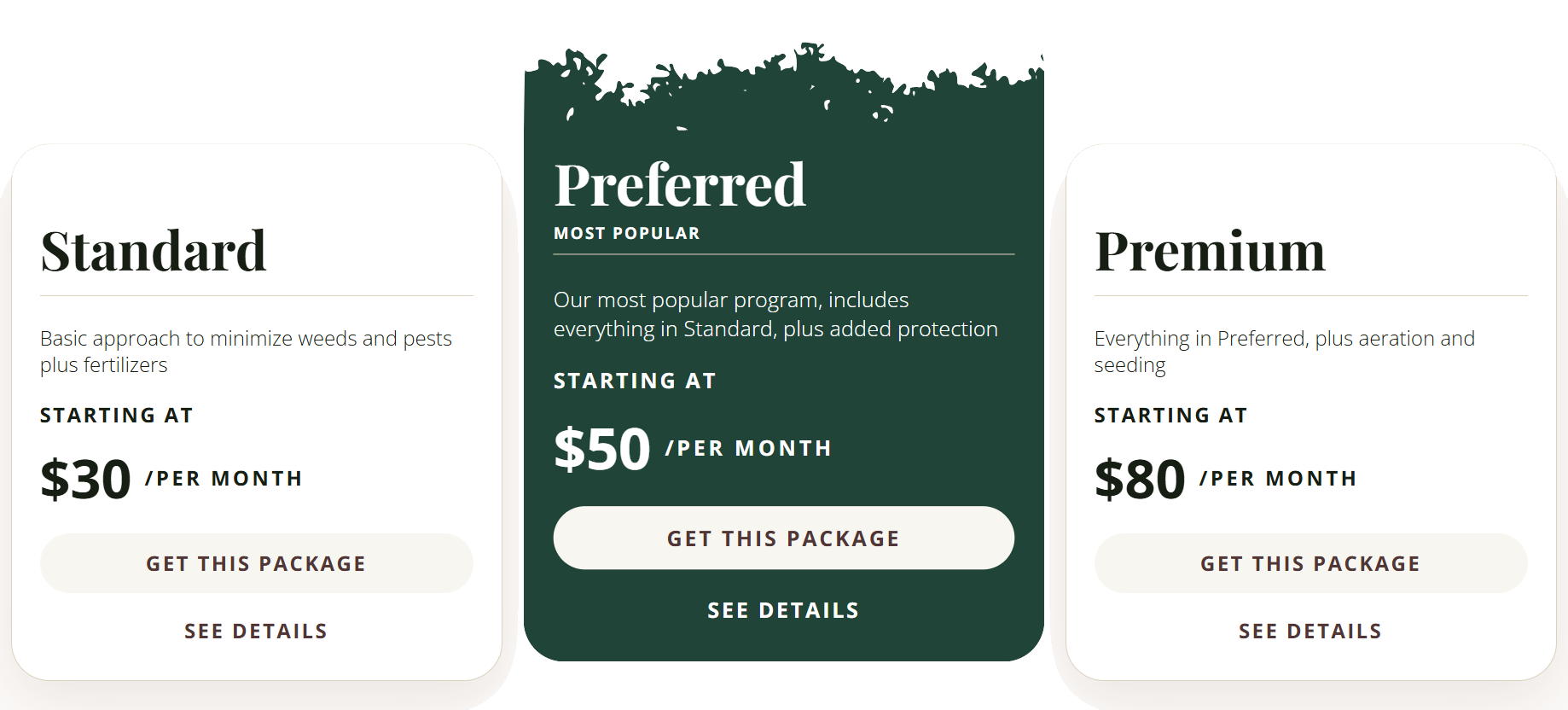 Good's Lawn Care Program Pricing