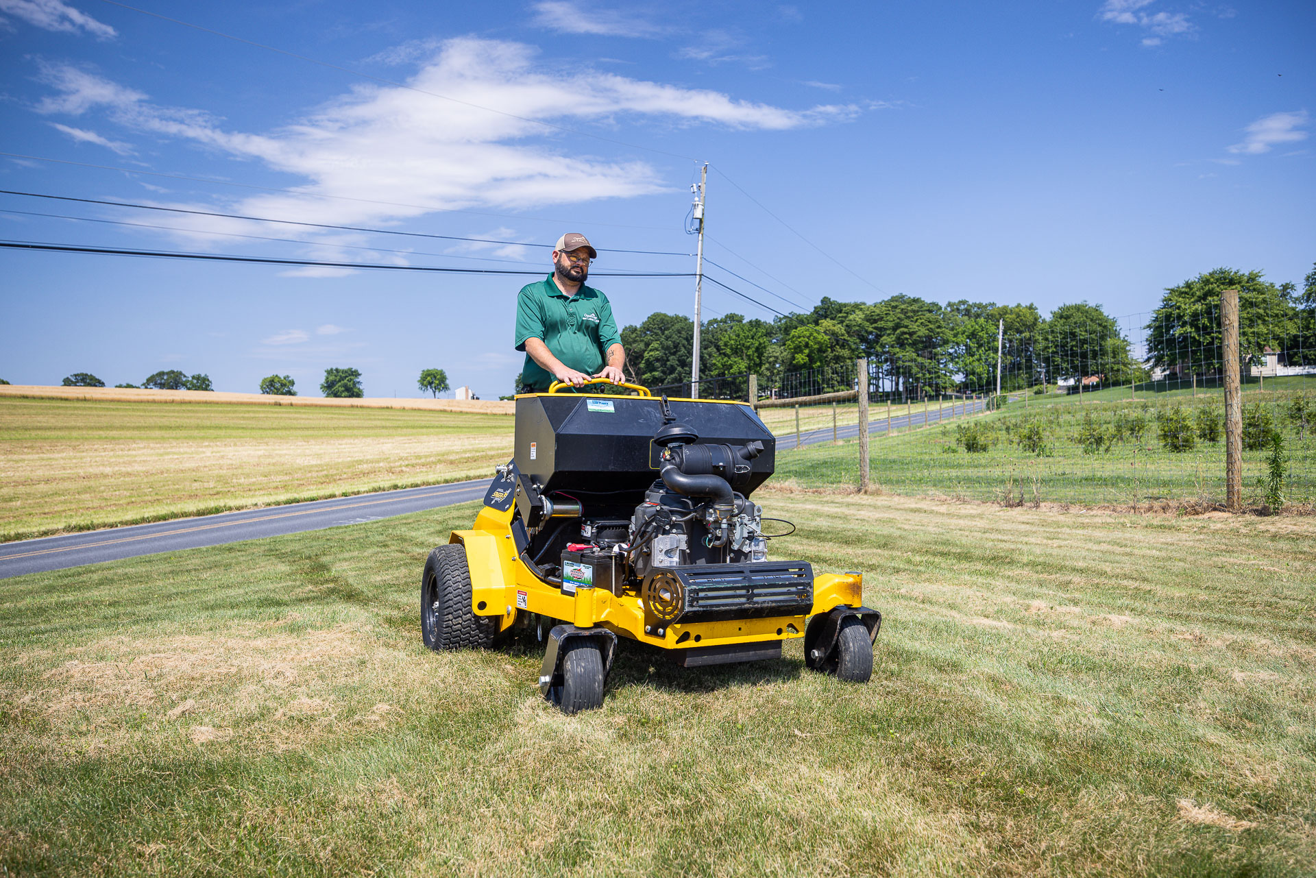 lawn care tech bad grass treatment aeration overseed application 6